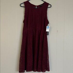 Wine colored My Michelle sleeveless lace dress NWT